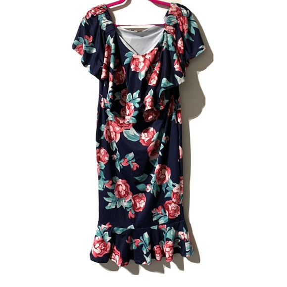 Kimi + Kai Women's Kathryn Maternity Dress Size S Flounce Hidden Nursing Panels - Picture 1 of 10